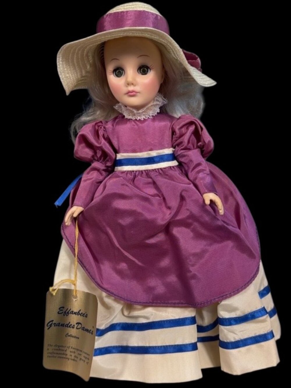 Effanbee Grandes Dames Nancy Doll 11” 1984 w Tag Hat Stand USA Vintage